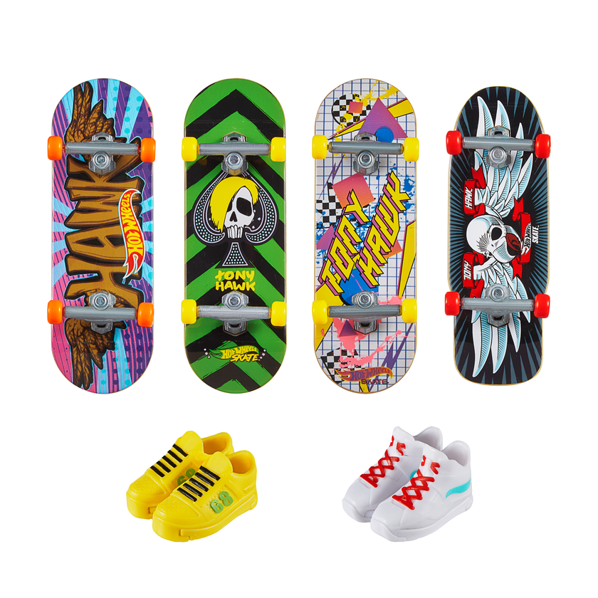 Hot Wheels Skate Veículo de Brinquedo Pacote de Skateboards HW Half Pipe Pack™ com Tênis Free shipping