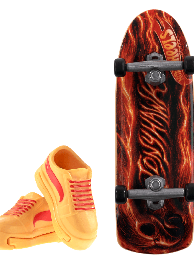 Hot Wheels Skate Veículo de Brinquedo Skateboard CLAIM TO FLAME™ com Tênis Free shipping