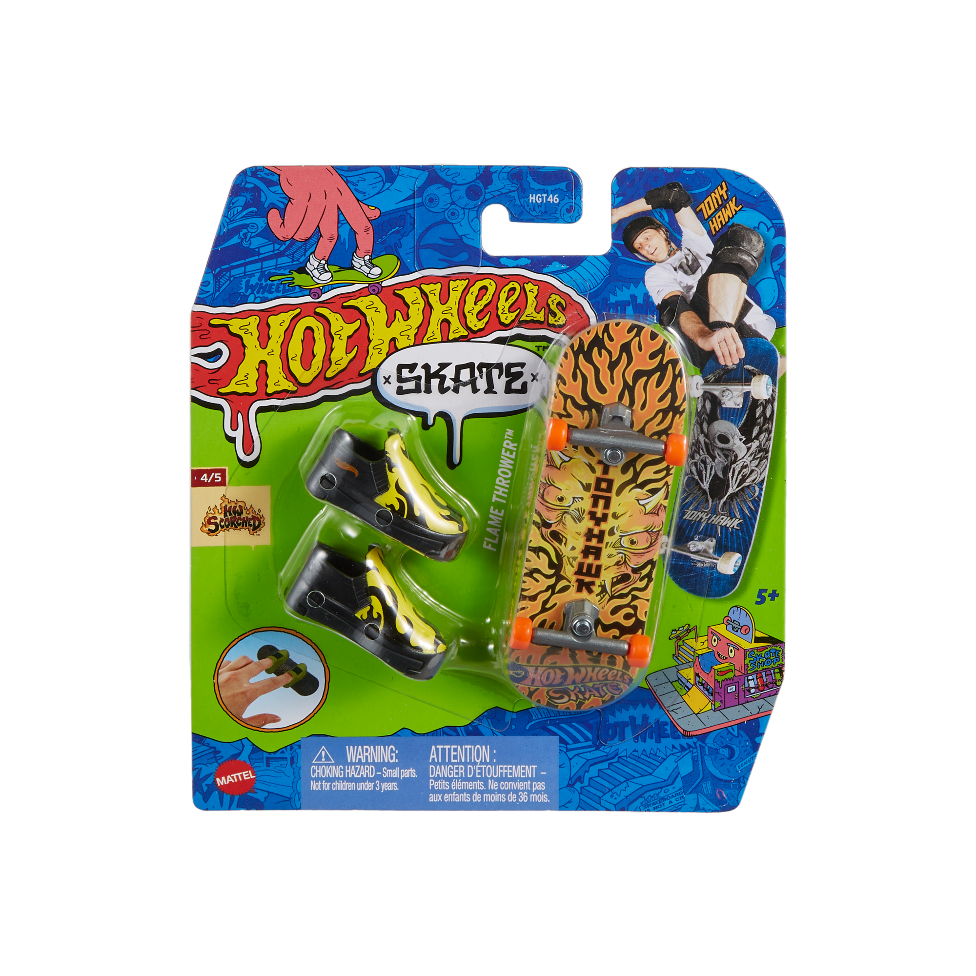 Hot Wheels Skate Veículo de Brinquedo Skateboard FLAME THROWER™ com Tênis Best Seller