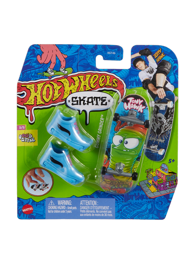 Hot Wheels Skate Veículo de Brinquedo Skateboard GUMMY GRINDER™ com Tênis Free shipping