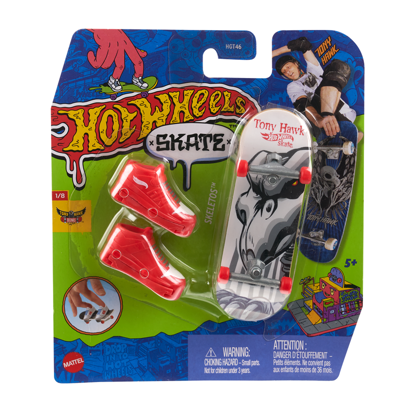 Hot Wheels Skate Vehículo de Juguete Patineta SKELETOS™ con Tenis High Quality