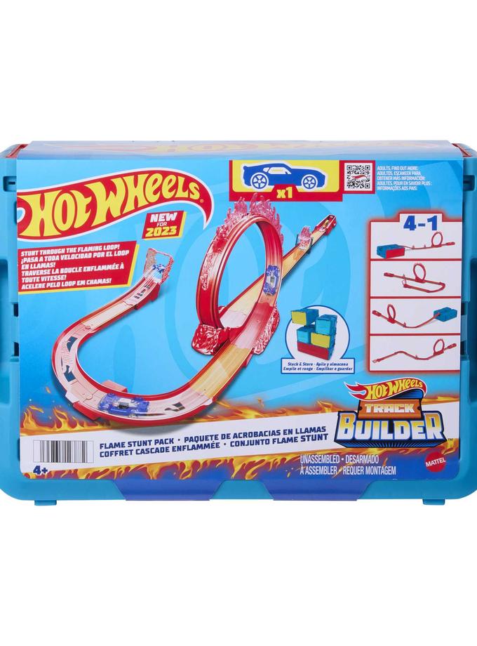 Hot Wheels Track Builder Coffret Piste Cascade Flamme, 1 Véhicule For Sale