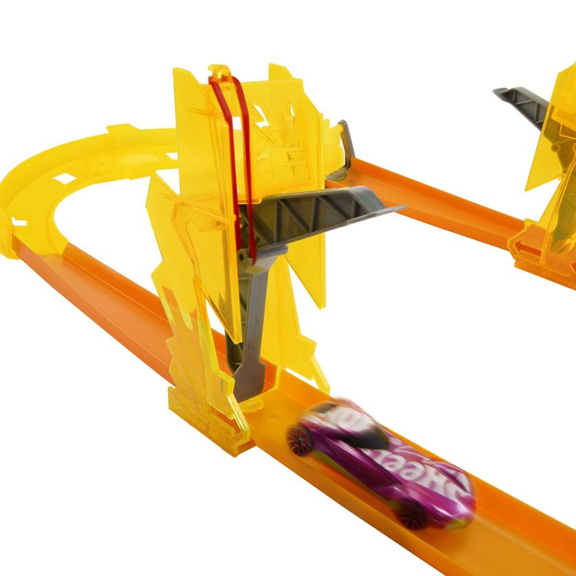 Hot Wheels Track Builder Pista de Brinquedo Caixa Média de Acrobacias Temática de Raio New Arrival