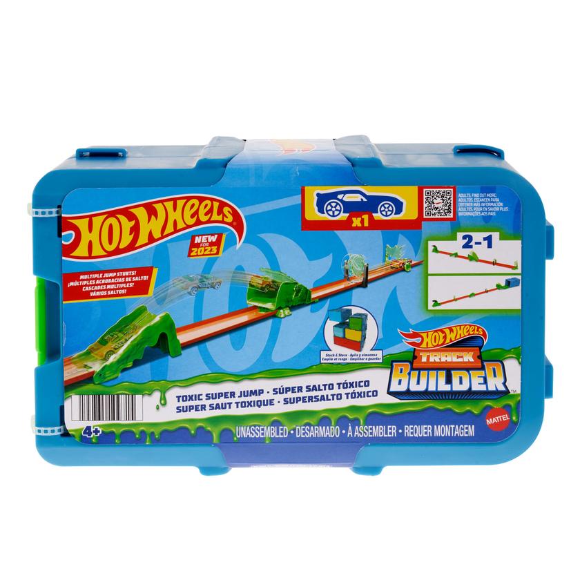 Hot Wheels Track Builder Pista de Brinquedo Caixa Pequena de Acrobacias Temática Salto Tóxico High Quality