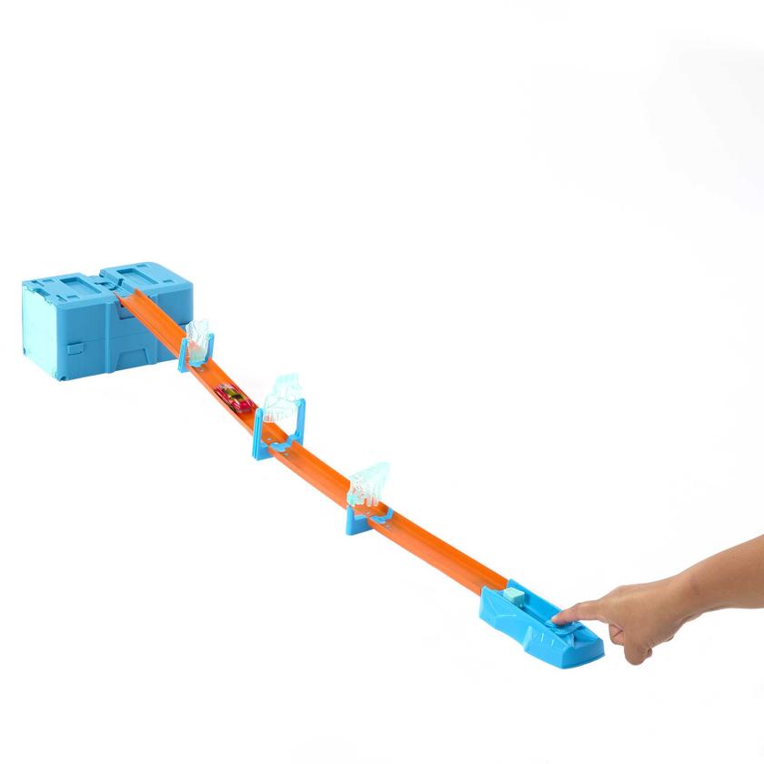 Hot Wheels Track Builder Pista de Juguete Caja Pequeña de Acrobacias Temática de Hielo Best Seller