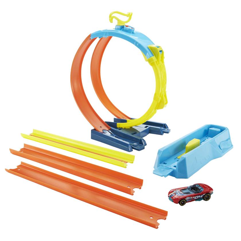 Hot Wheels Track Builder Pista de Juguete Paquete Doble Loop Best Seller