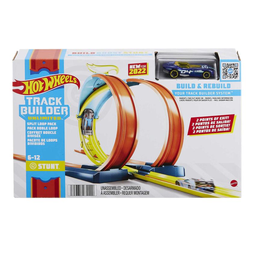 Hot Wheels Track Builder Pista de Juguete Paquete Doble Loop Best Seller