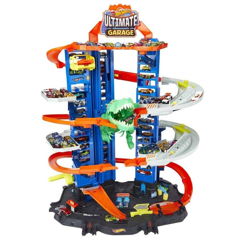 Hot Wheels Track Set And 2 Toy Cars, City Ultimate Garage Playset, Parking For 100+ Cars On Sale