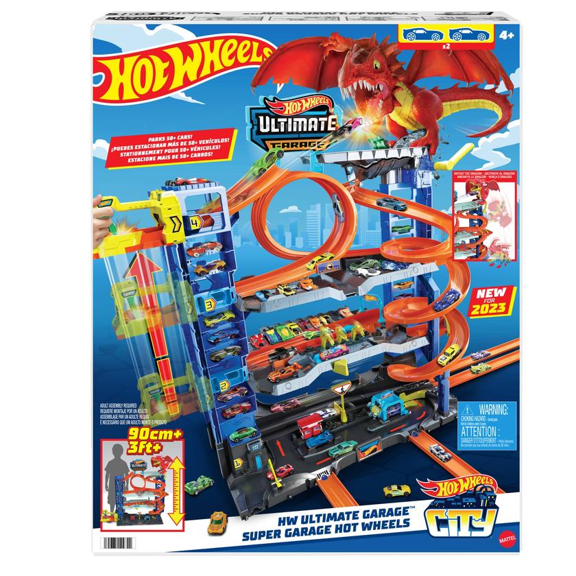 Hot Wheels Ville Méga Garage, 2 Véhicules, Rangement Pour 50+ Véh. High Quality