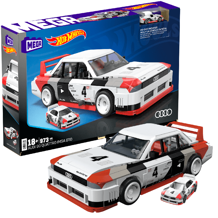 MEGA Hot Wheels Audi 90 Quattro Imsa GTO Building Toy Kit (973 Pieces) For Collectors New Arrival