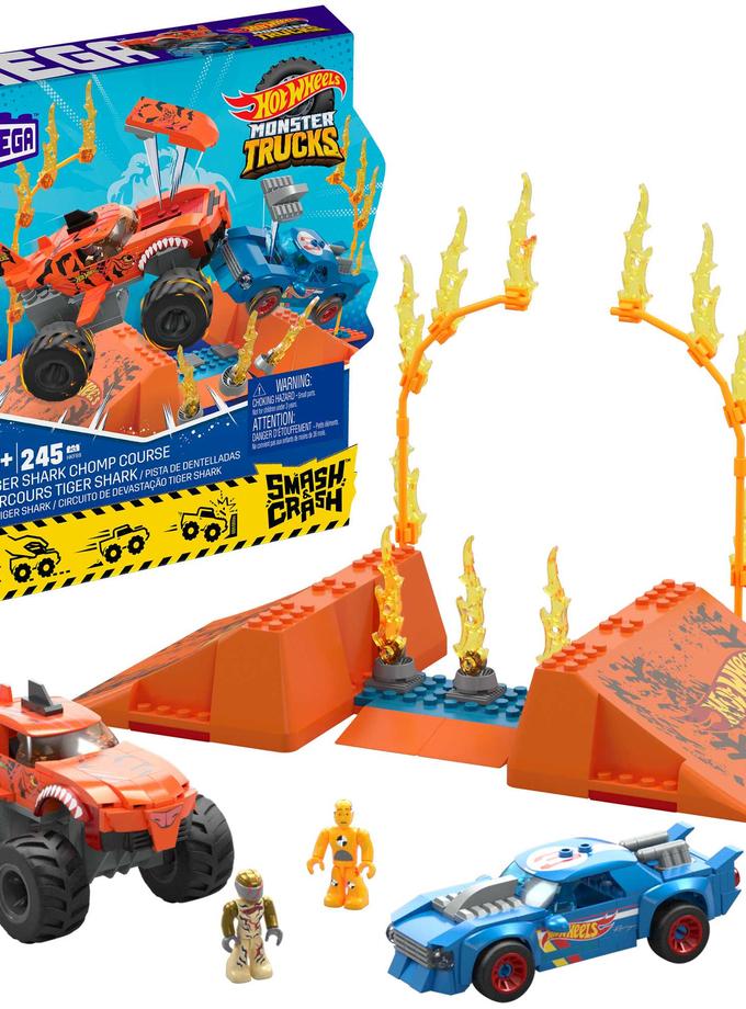 MEGA Hot Wheels Jogo de Construção Monster Trucks S&C Tiger Shark Chomp Course Best Price