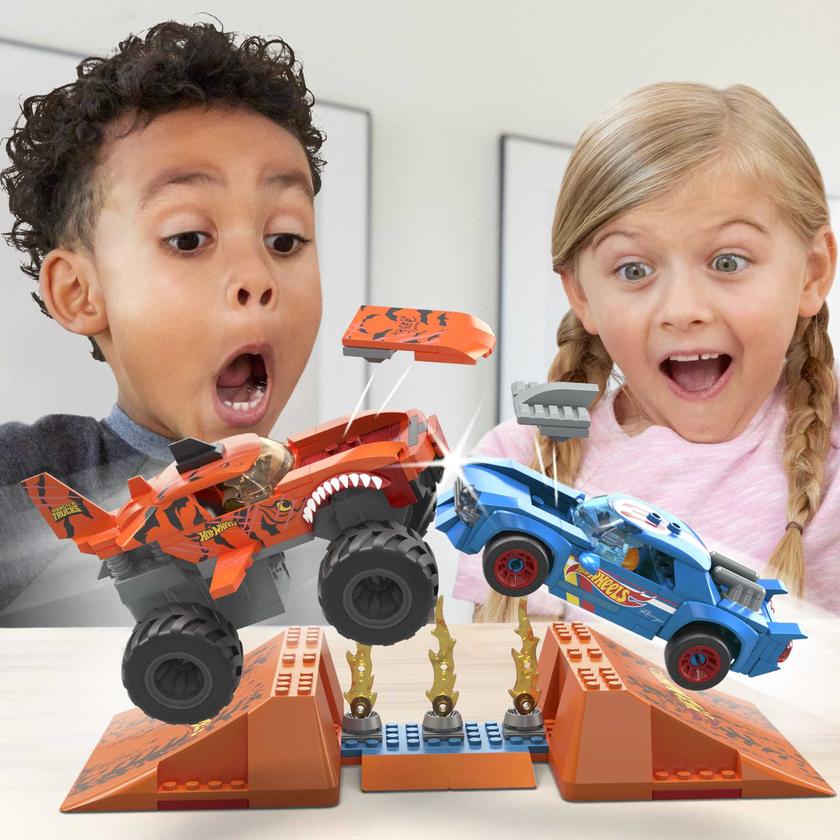 MEGA Hot Wheels Jogo de Construção Monster Trucks S&C Tiger Shark Chomp Course Best Price